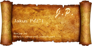 Jakus Pál névjegykártya